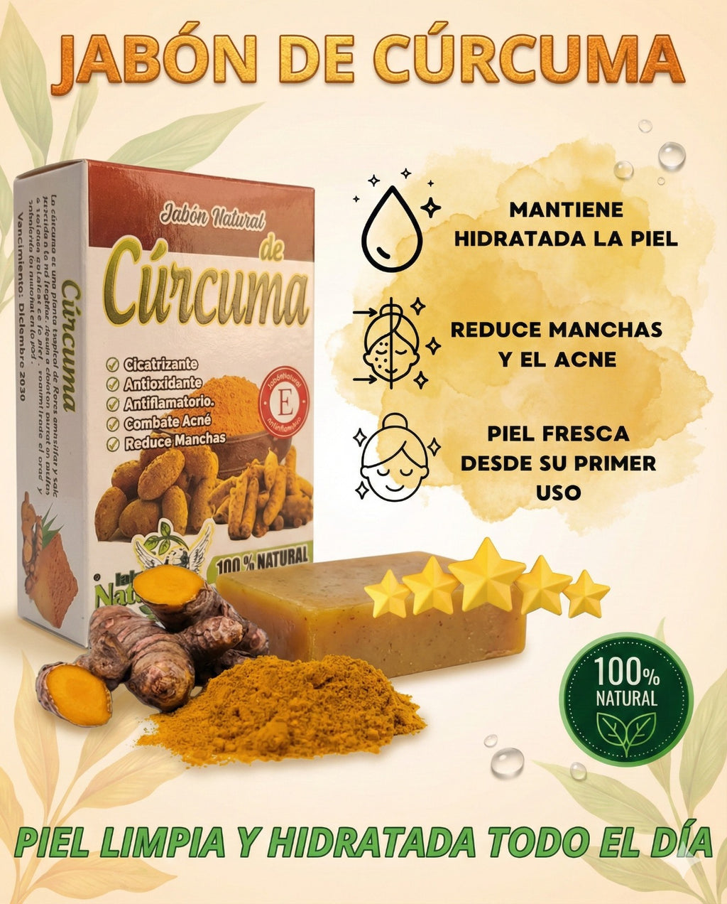 CURCUSKIN – JABÓN ILUMINADOR DE CÚRCUMA (3PACK)